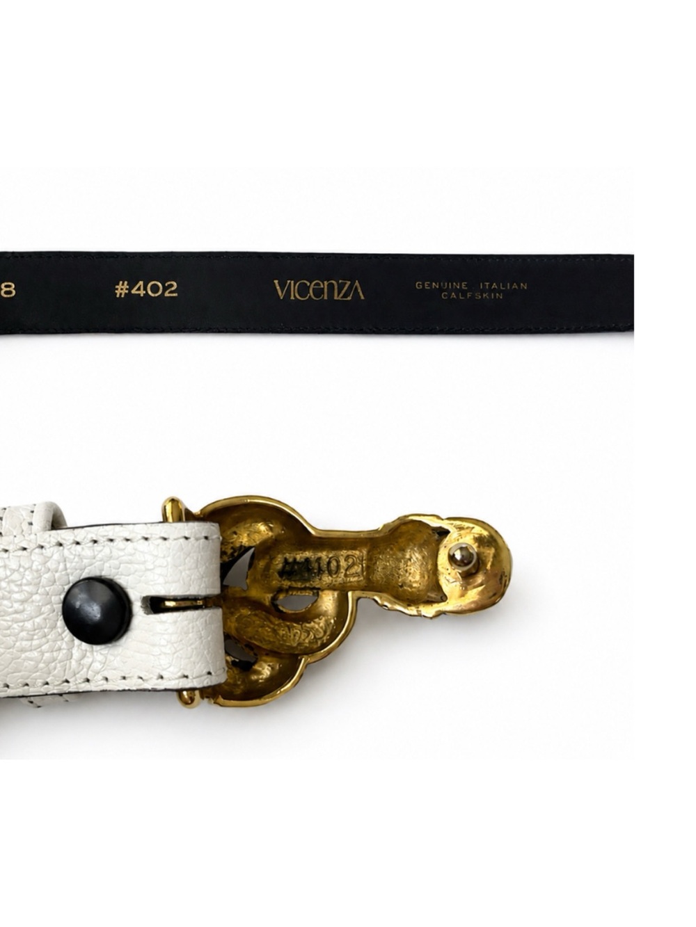 1980’s Vicenza Vintage Italian Calfskin Leather Old Money Knot Belt Size 28 - Picture 7 of 7
